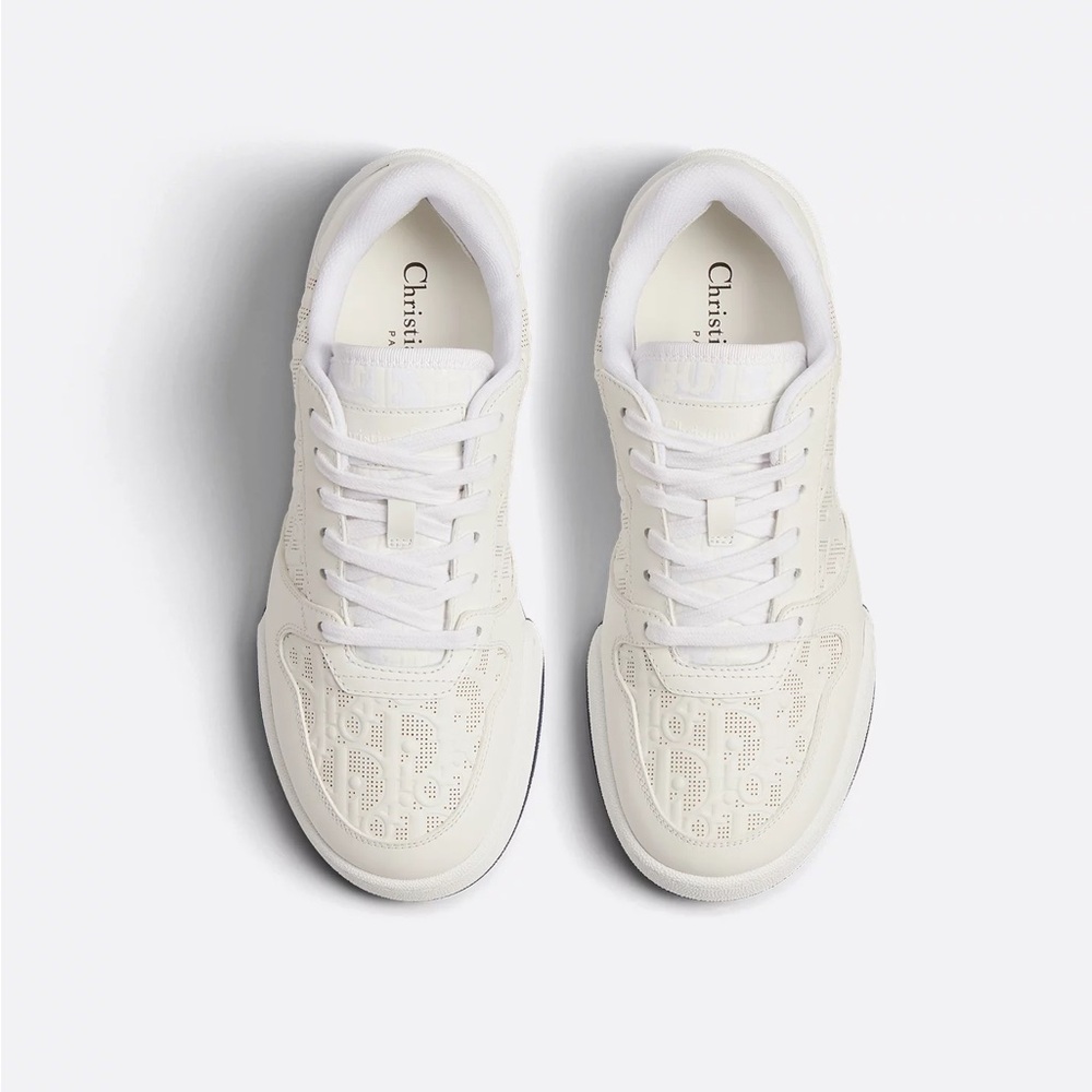 SOLD‼️Christian Dior - Dior One White Oblique Perforated Calfskin Womens Sneaker - Picture 2 of 14